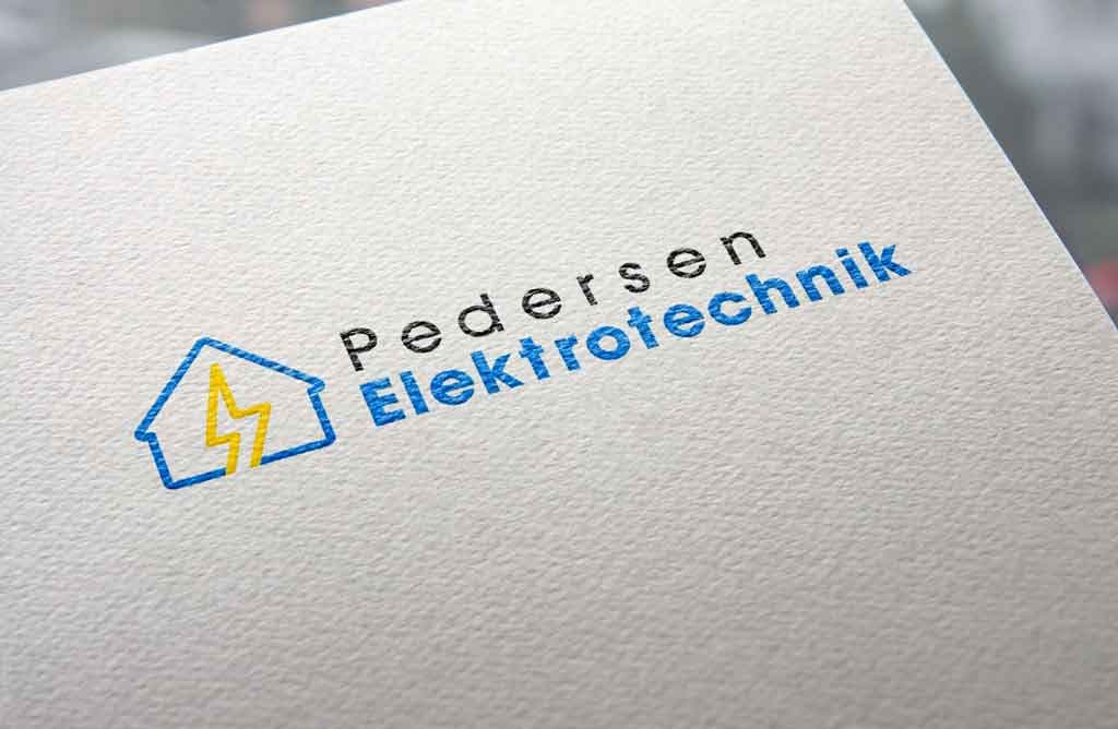 Logo von Pedersen Elektrotechnik auf Papier